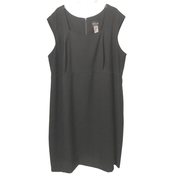 OnyxNite by Wendye Chaitin black sleeveless shift dress sz 24 - Picture 1 of 7